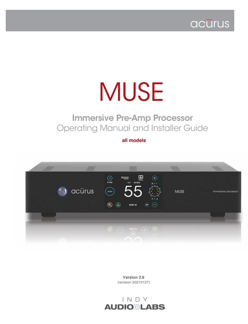 INDY AUDIO LABS acurus MUSE Instructions for use