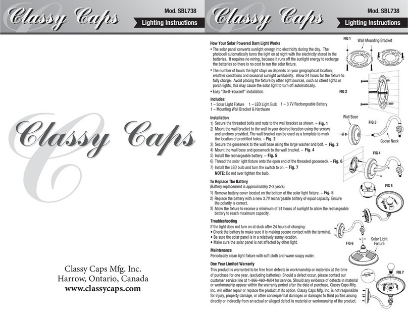 Classy Caps SBL738 Lighting instructions