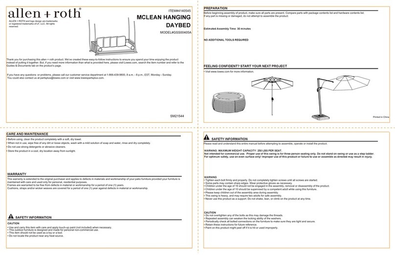 Allen + Roth MCLEAN GSS00405A User manual Allen + Roth MCLEAN GSS00405A User manual