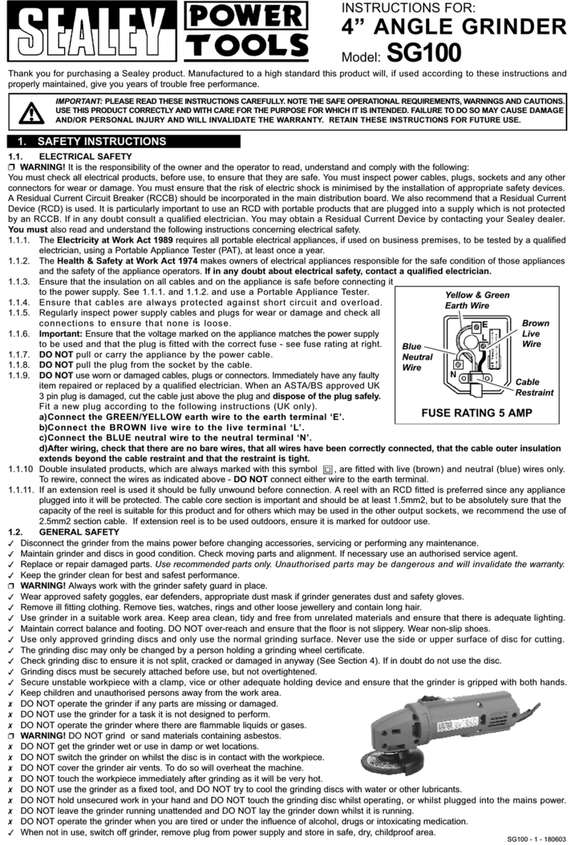 Sealey SG100 instructions