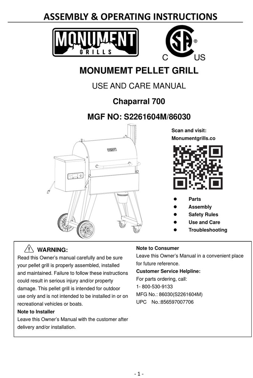 Monument Grills Chaparral 700 Quick reference guide