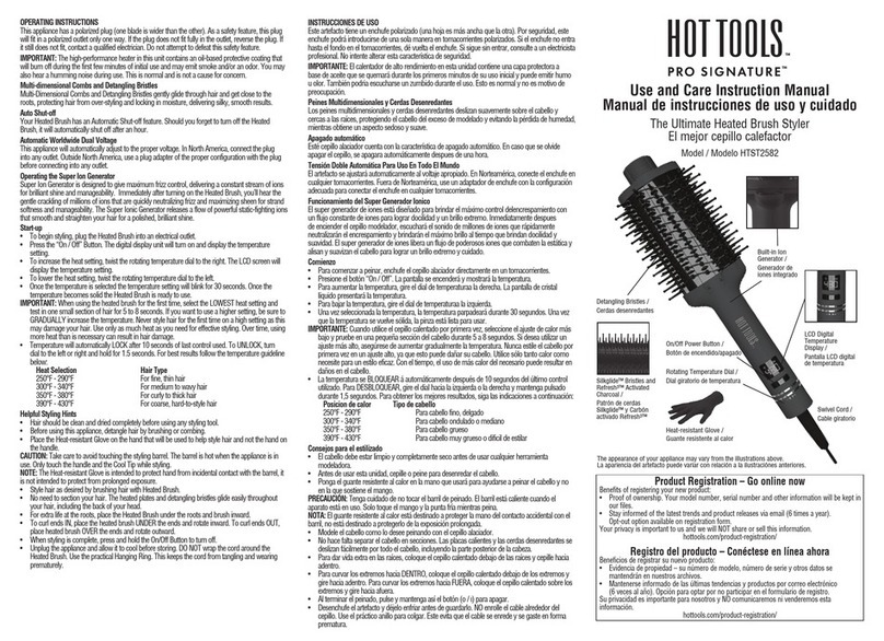 HOT TOOLS PRO SIGNATURE HTST2582 Use and Care Instruction Manual