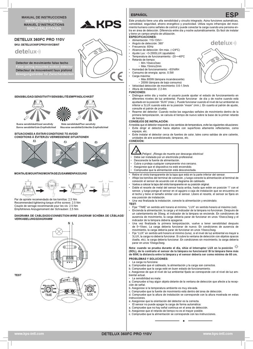 KPS DETELUX 360FC PRO 110V User manual