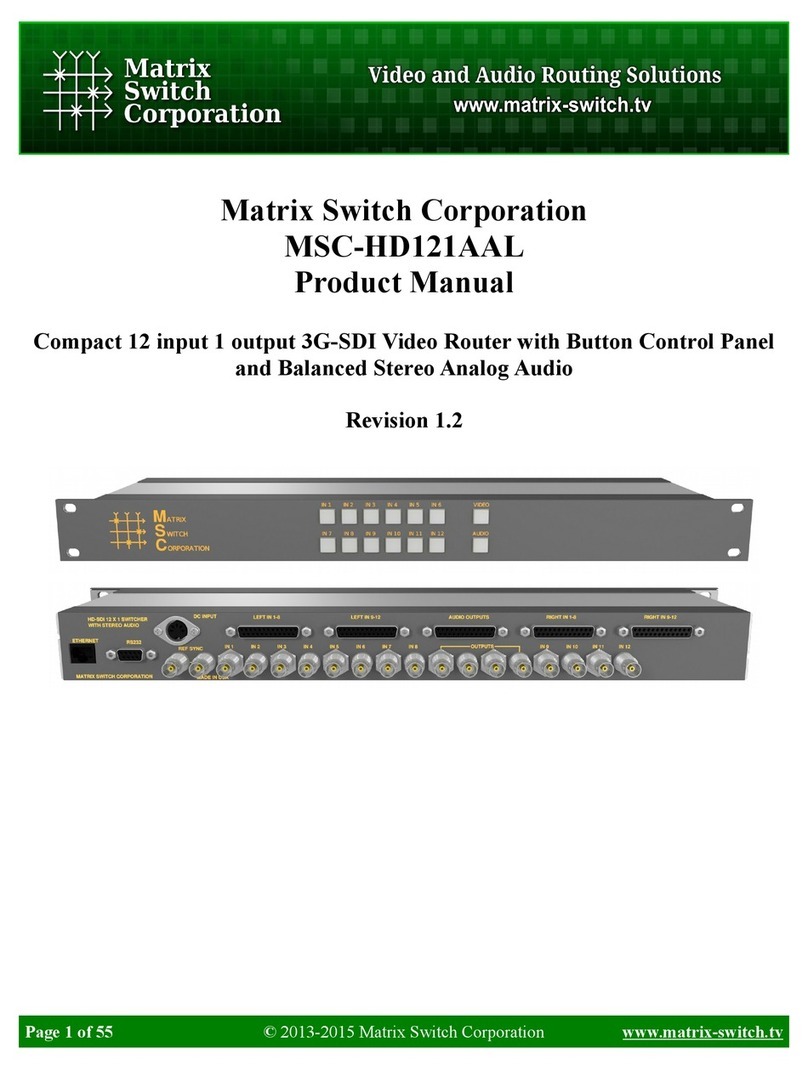 Matrix Switch Corporation MSC-HD121AAL User manual