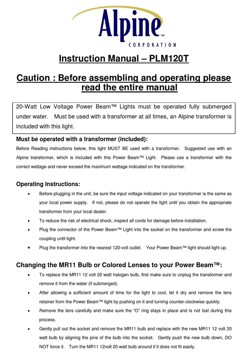 Alpine Power Beam PLM120T User manual