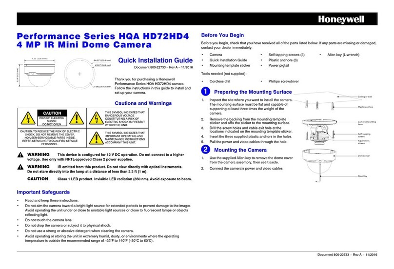 Honeywell Performance HQA HD72HD4 Series User manual