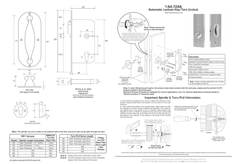 Primera 1-64-729A Fittings guide