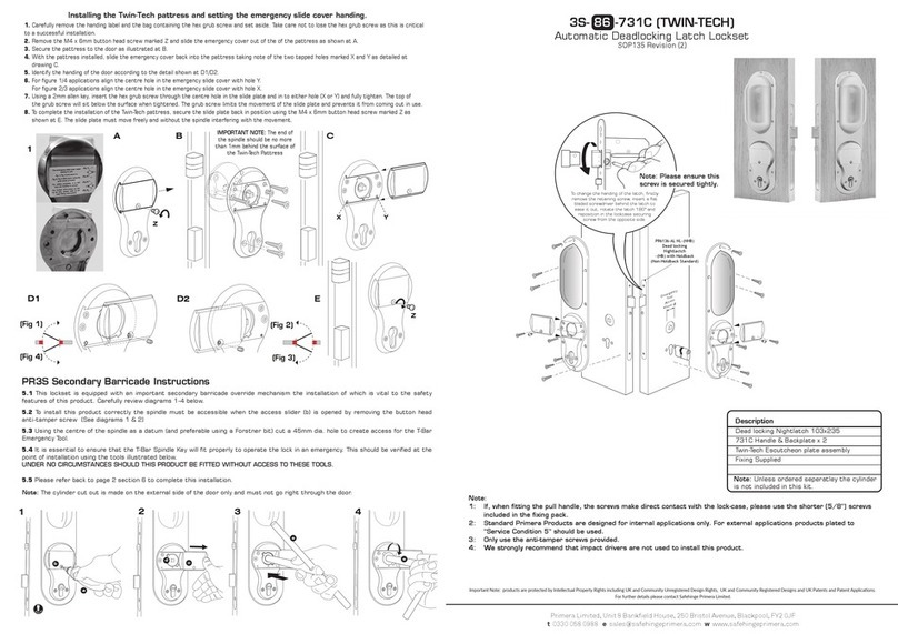 Primera TWIN-TECH 3S-86-731C Fittings guide
