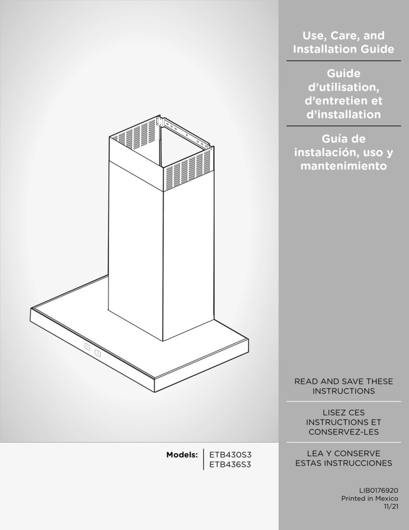 ELICA TOBLINO 36 SS Use, care and installation guide