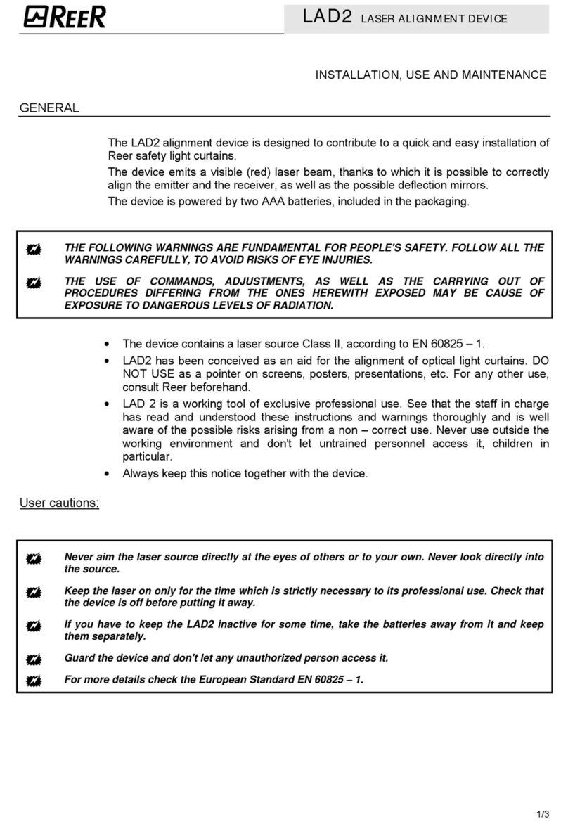 Reer LAD2 General instruction for installation use and maintenance