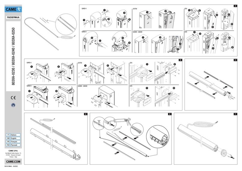 CAME 803XA-0230 quick start guide