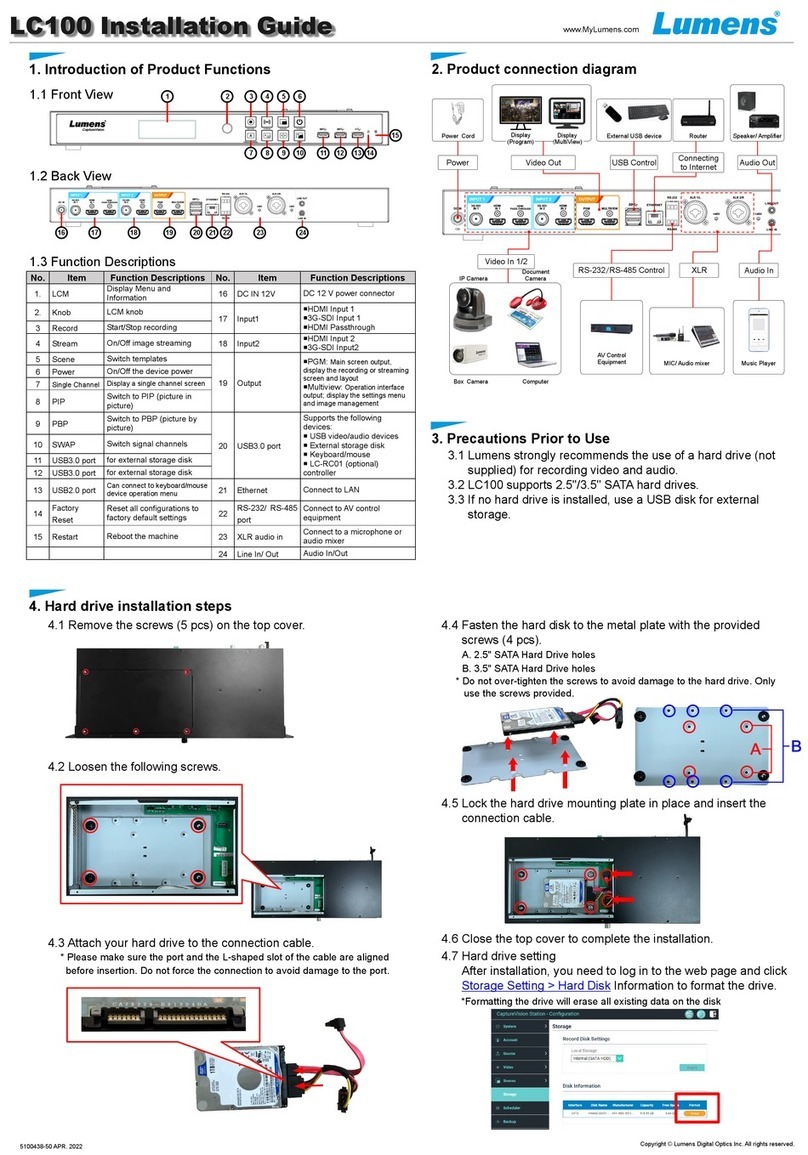 Lumens LC100 installation guide