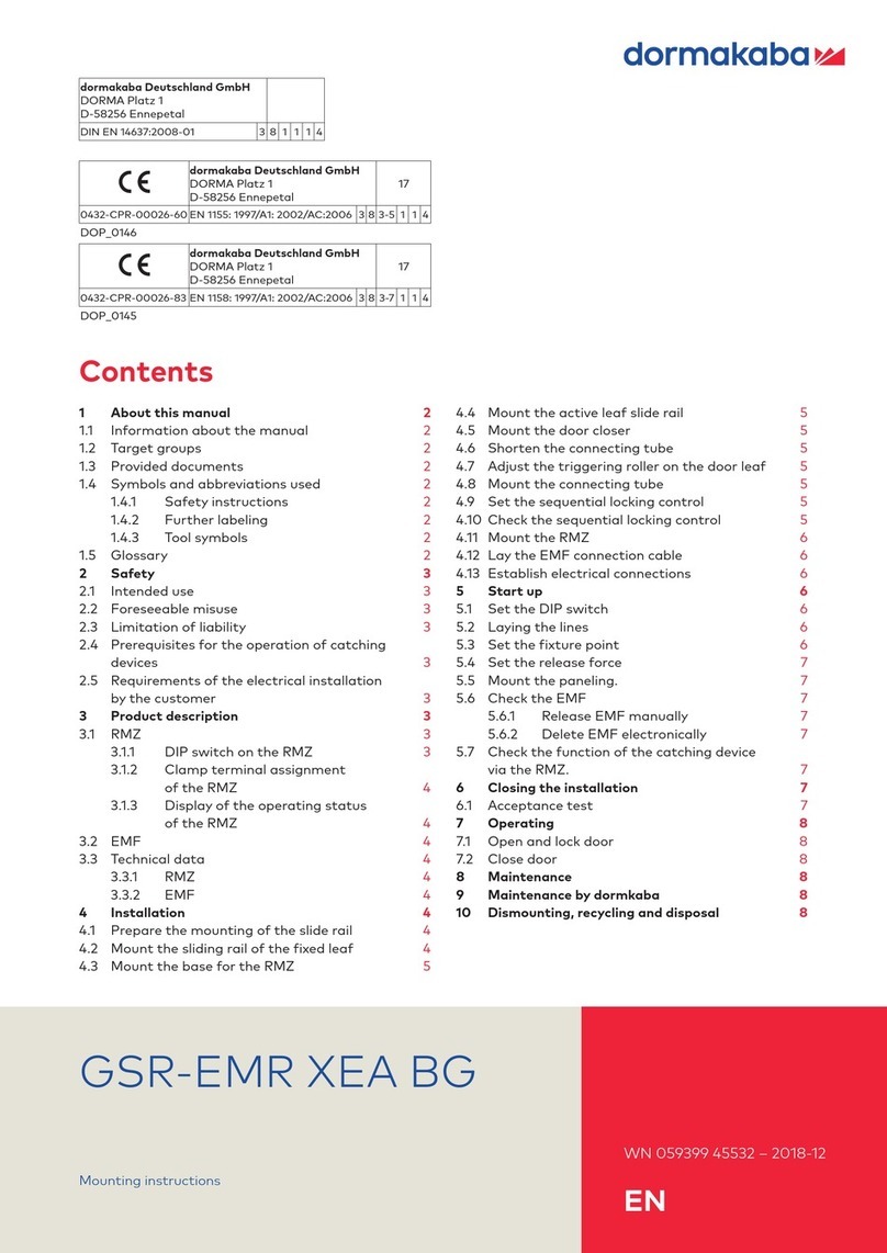 Dormakaba GSR-EMR XEA BG User manual Dormakaba GSR-EMR XEA BG User manual