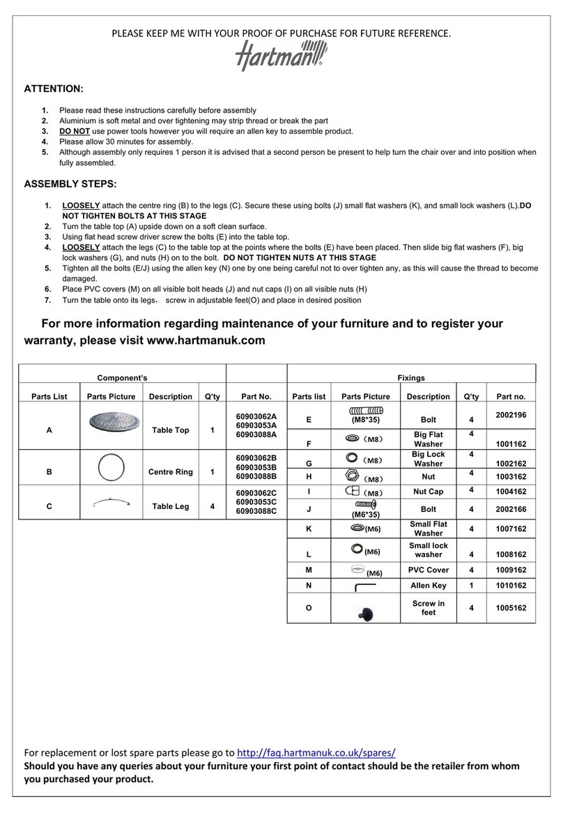 Hartman Amalfi 60903062 Assembly instructions
