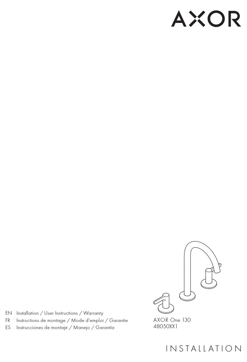 Hans Grohe AXOR One 130 48050 1 Series Installation/User Instructions/Warranty