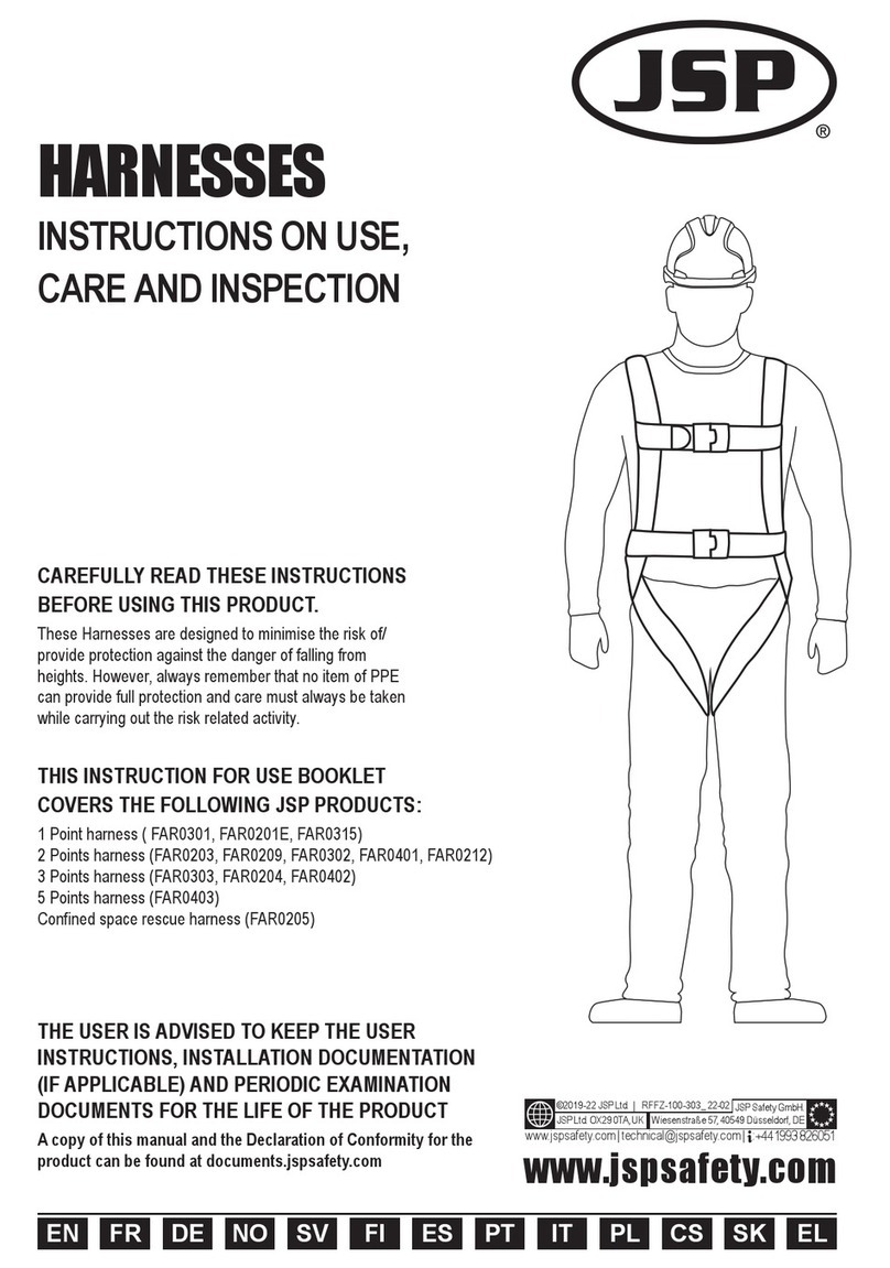 JSP FAR0402 INSTRUCTIONS ON USE, CARE AND INSPECTION