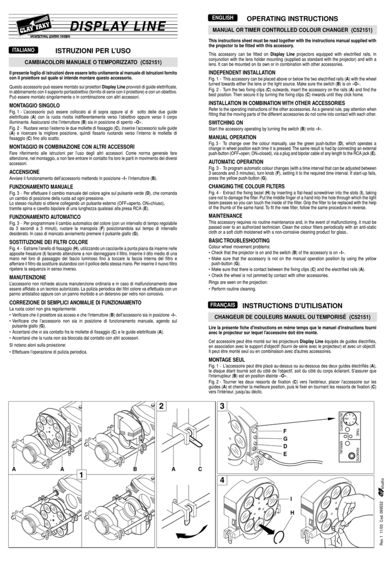 Claypaky C52151 operating instructions