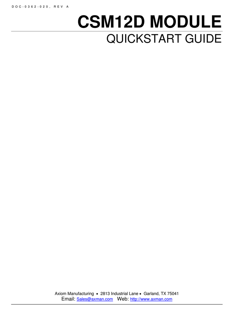 Axiom CSM12D quick start guide