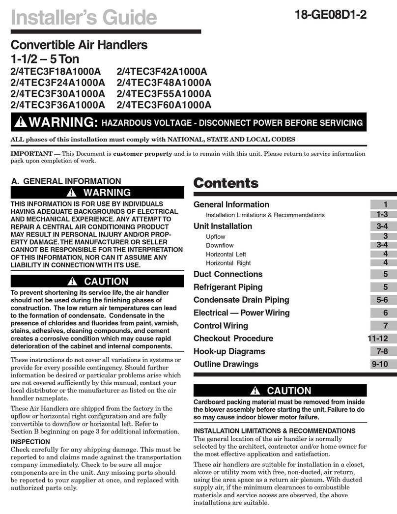 American Standard 2/4TEC3F18A1000A Assembly instructions
