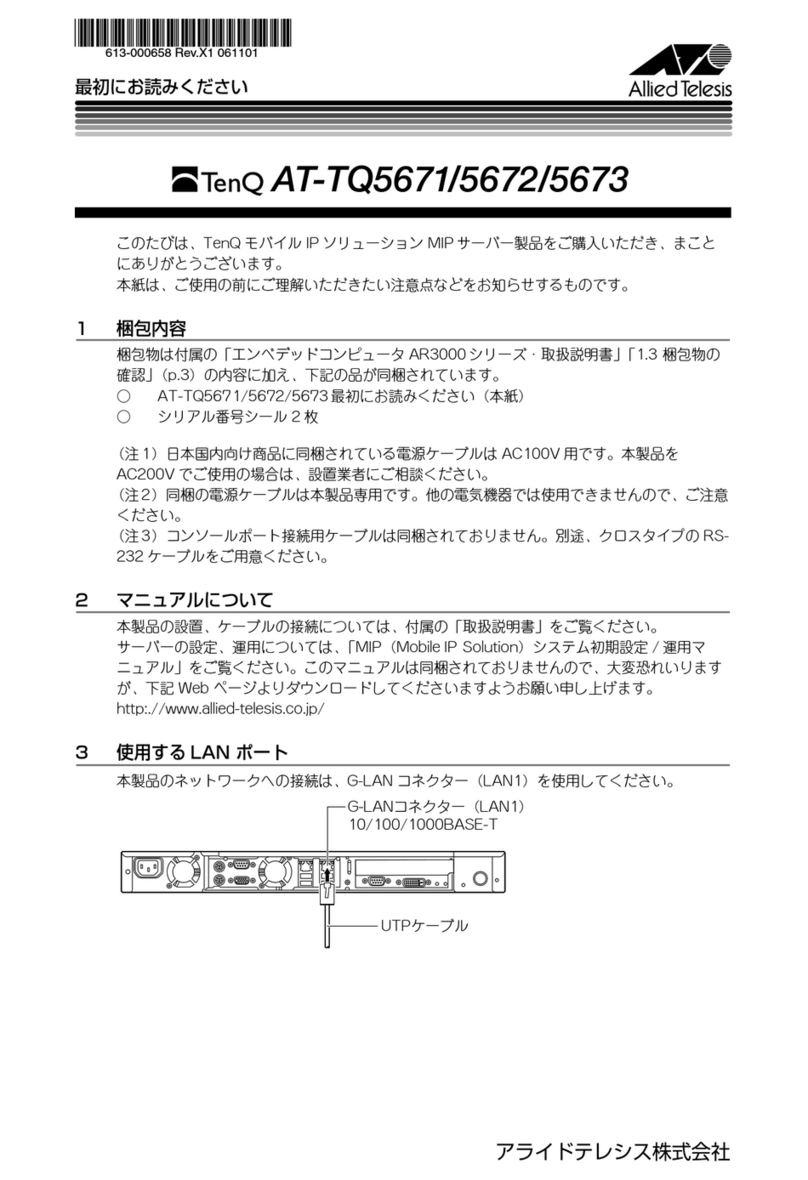 Allied Telesis TenQ AT-TQ5671 quick start guide