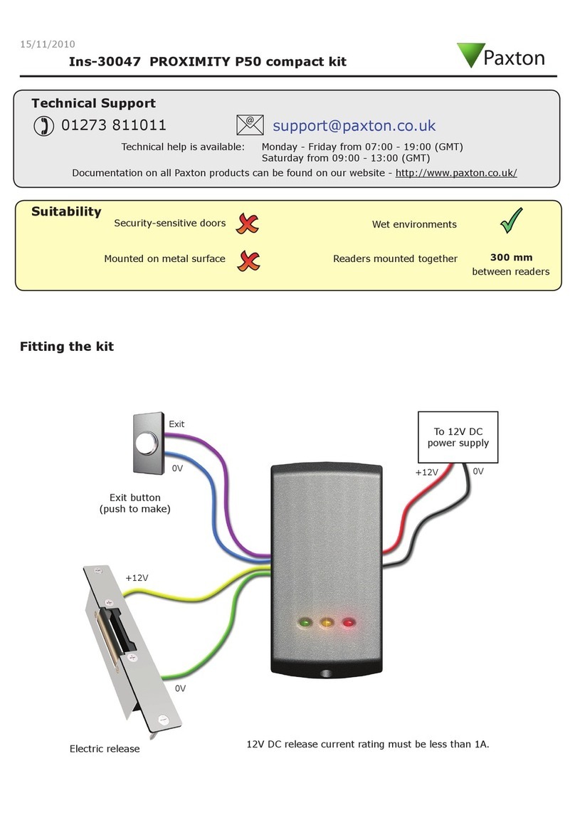 Paxton PROXIMITY P50 User manual Paxton PROXIMITY P50 User manual