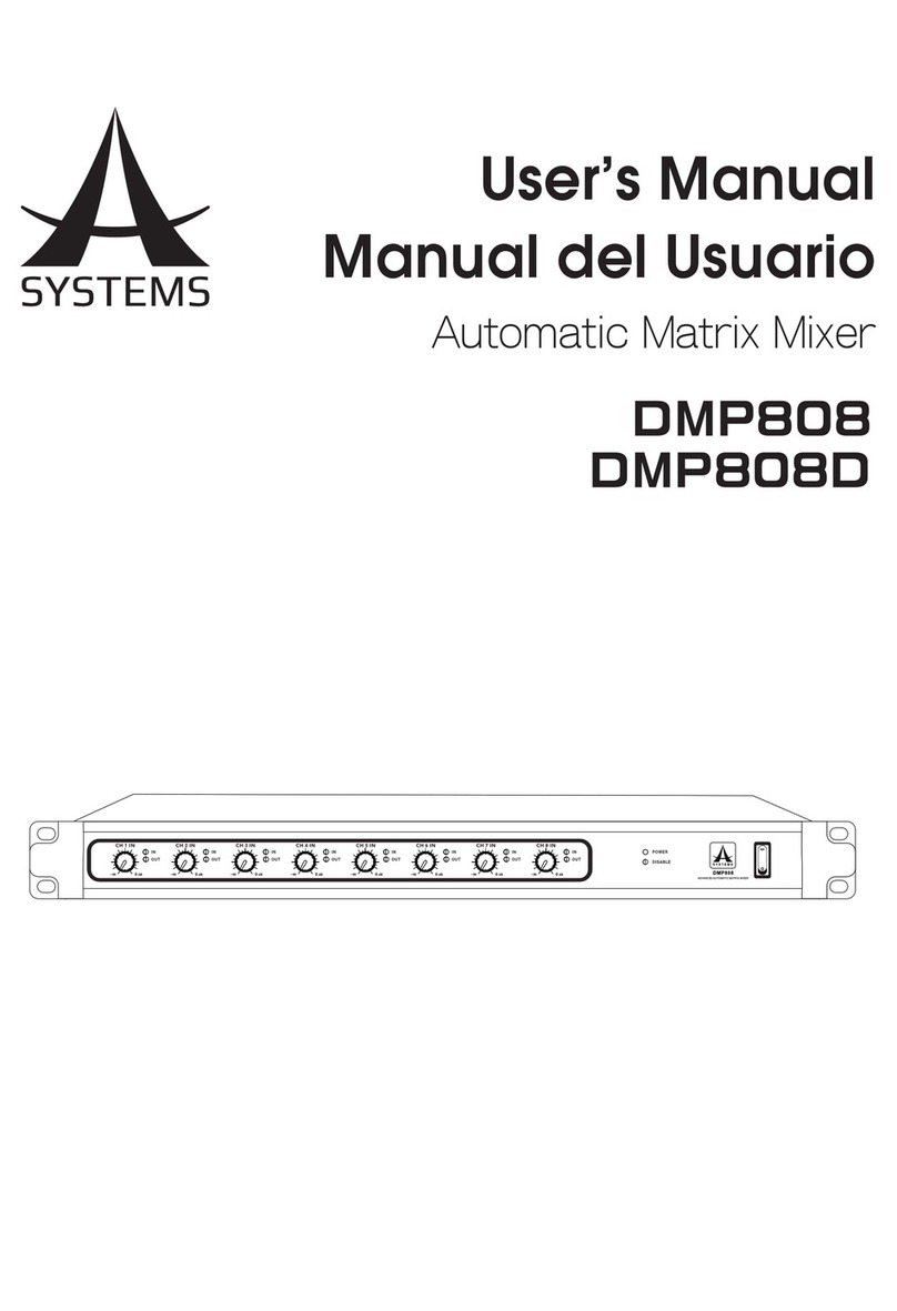 A SYSTEMS DMP808D User manual