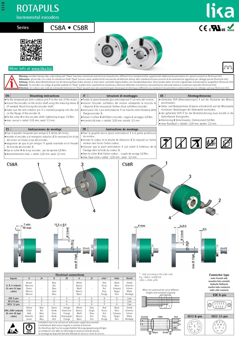 Lika Rotapuls C58R Series Mounting instructions Lika Rotapuls C58R Series Mounting instructions
