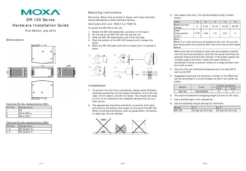 Moxa Technologies DR-120 Series Hardware installation guide
