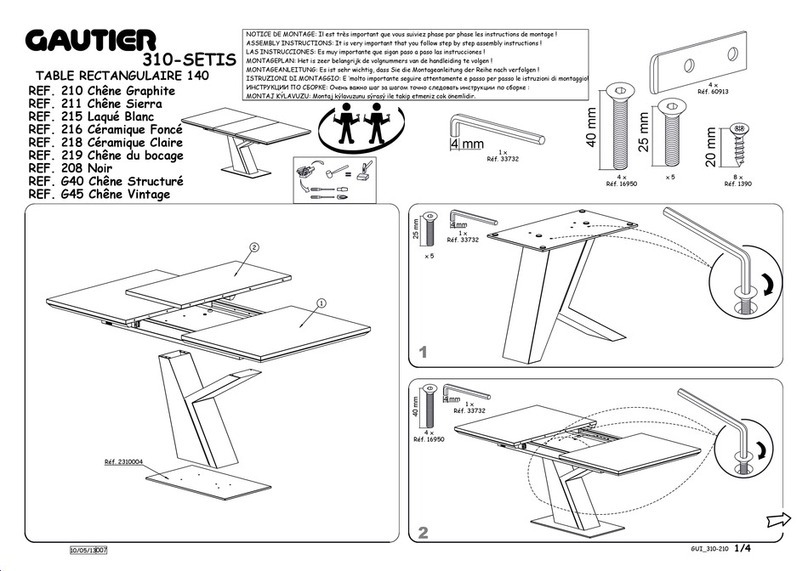 Gautier 310 Series Assembly instructions