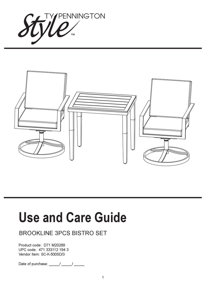 Ty Pennington Style BROOKLINE D71 M20289 Use and care guide