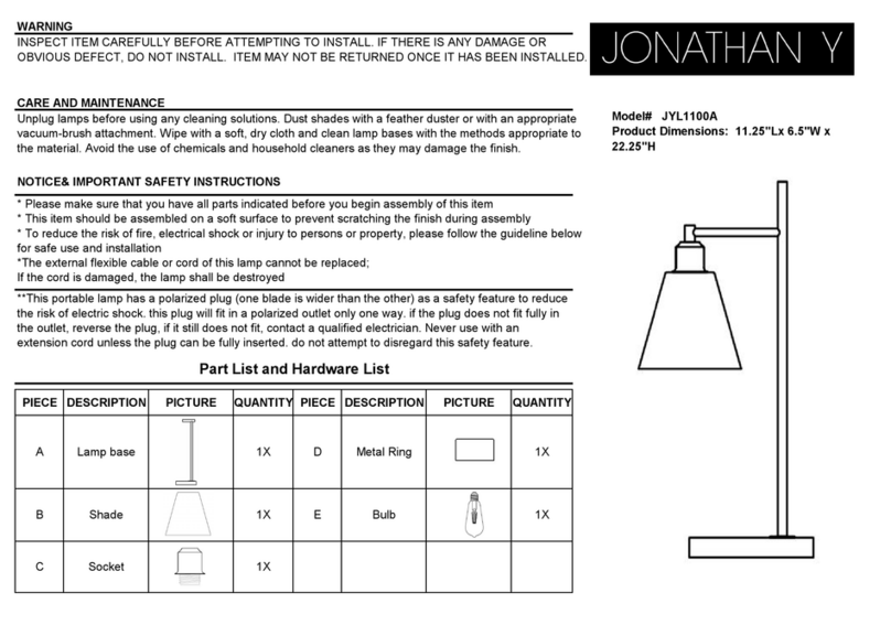 JONATHAN Y JYL1100A quick start guide