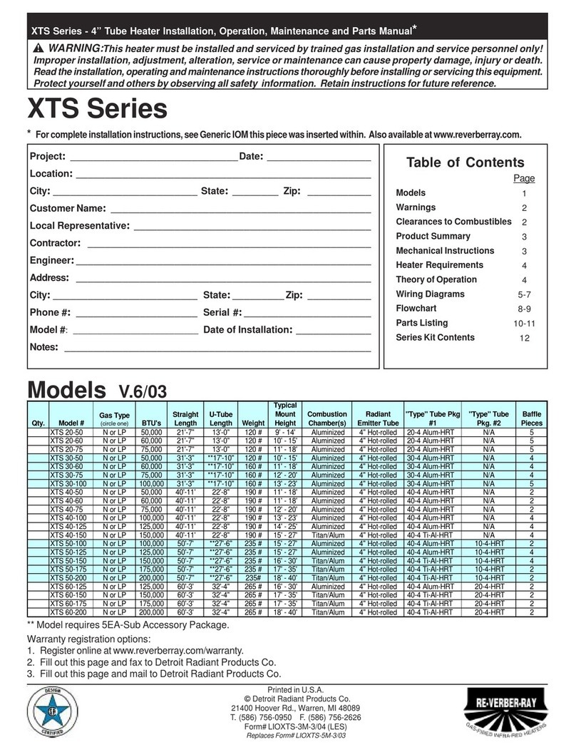 Re-Verber-Ray XTS Series User manual Re-Verber-Ray XTS Series User manual