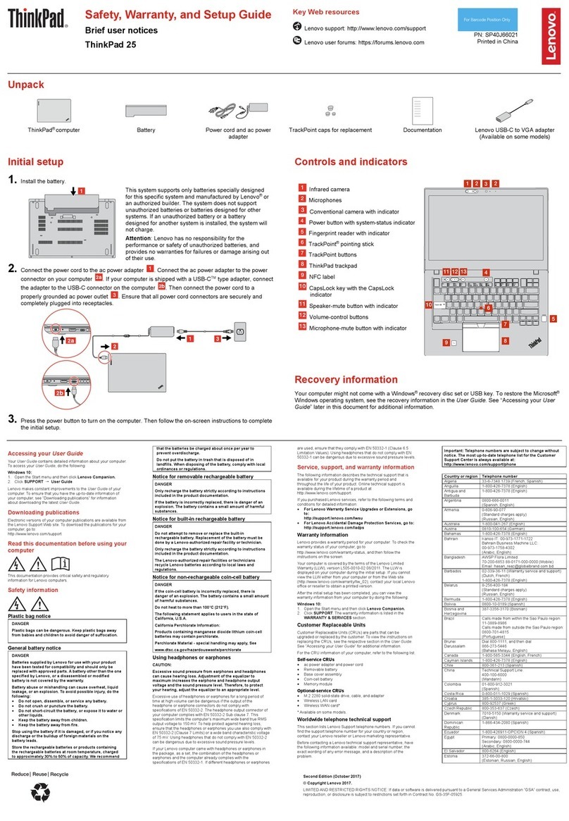 Lenovo ThinkPad 25 User manual