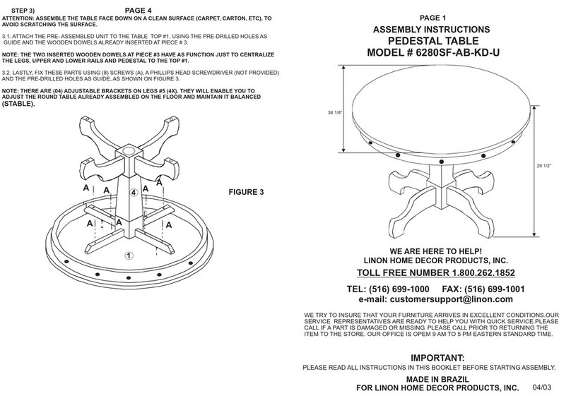 Linon 6280SF-AB-KD-U Assembly instructions Linon 6280SF-AB-KD-U Assembly instructions