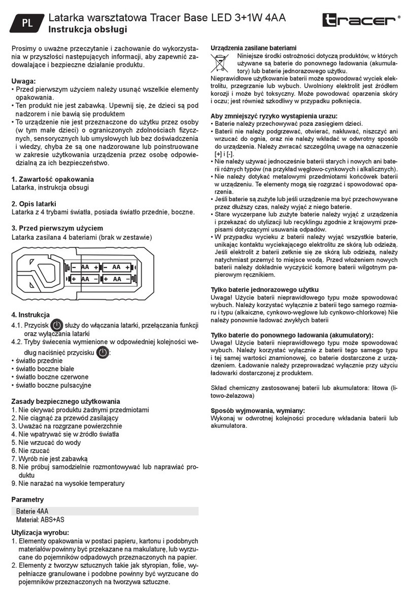 Tracer TRAOSW47010 User manual