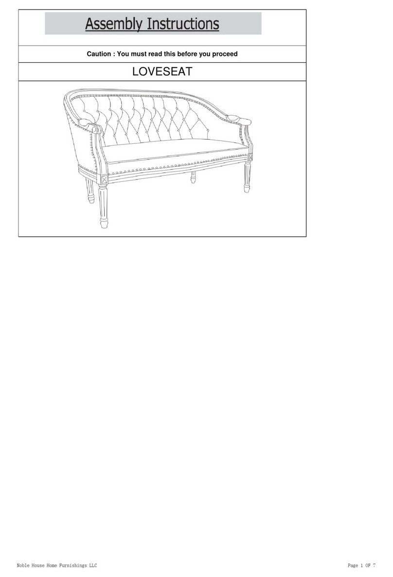 Noble House Home Furnishings LOVESEAT Assembly instructions Noble House Home Furnishings LOVESEAT Assembly instructions
