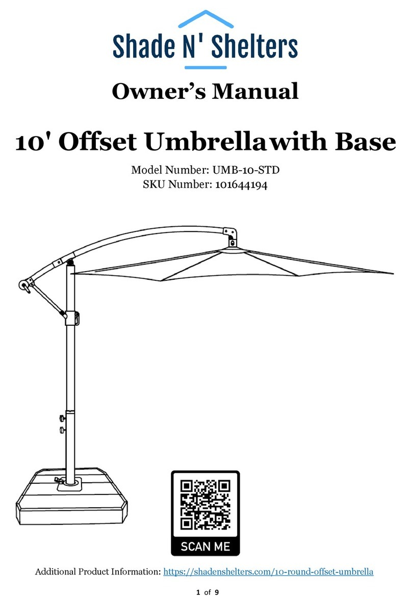 Shade N' Shelters UMB-10-STD owner's manual