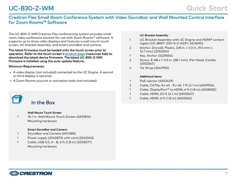 Crestron UC-B30-Z-WM User manual Crestron UC-B30-Z-WM User manual