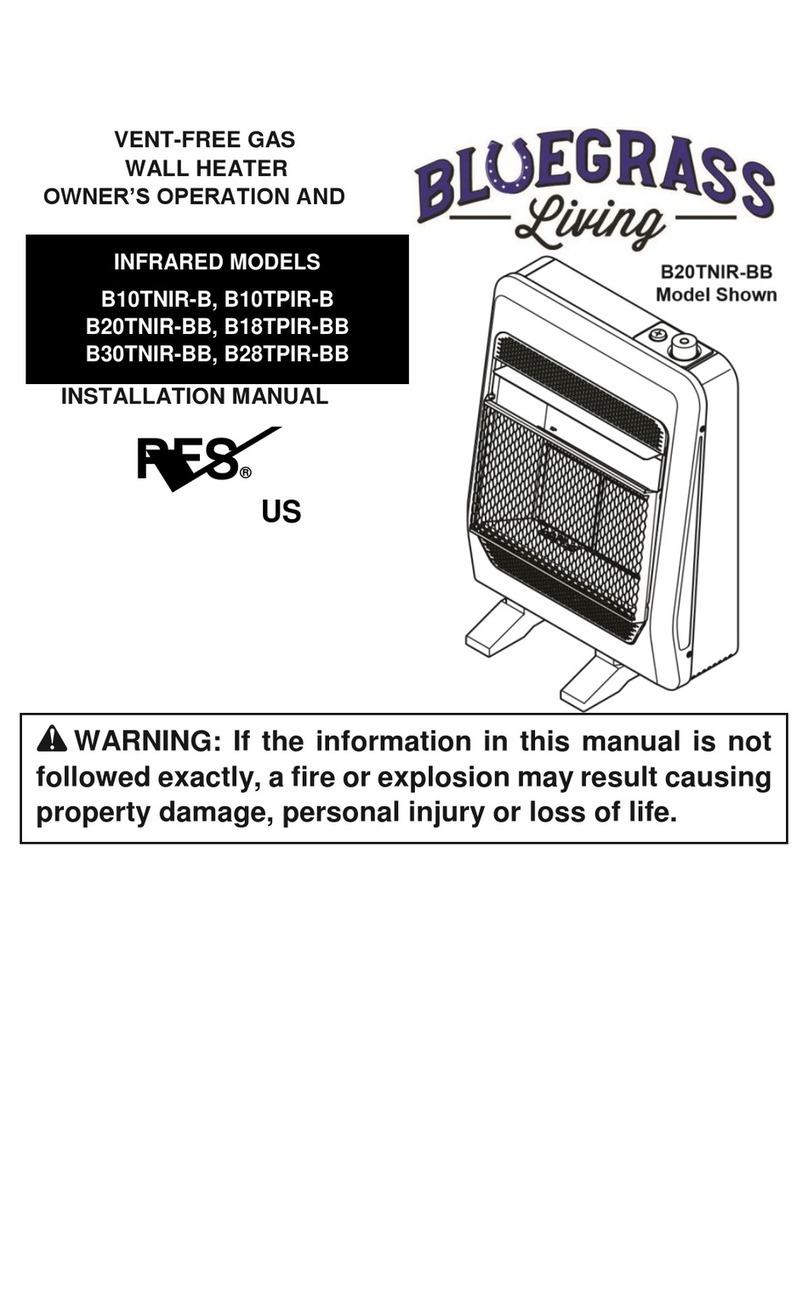Bluegrass Living B10TNIR-B OWNER'S OPERATION AND INSTALLATION MANUAL Bluegrass Living B10TNIR-B OWNER'S OPERATION AND INSTALLATION MANUAL