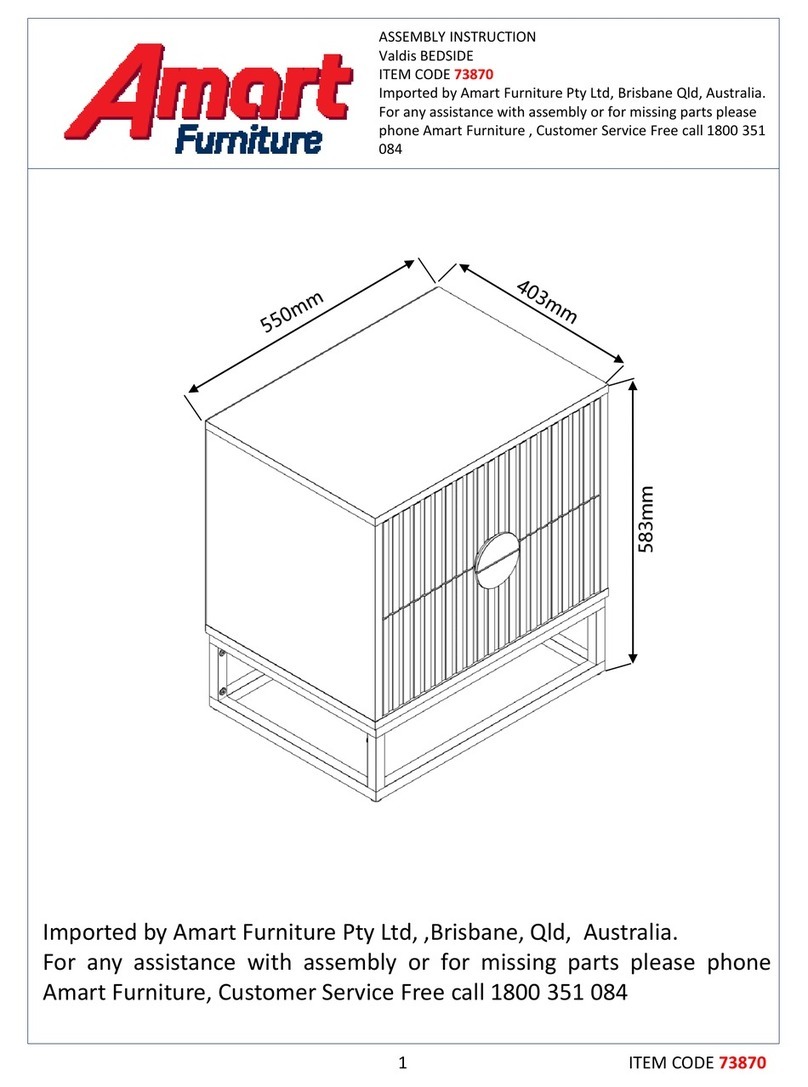 Amart Furniture Valdis 73870 Assembly instruction
