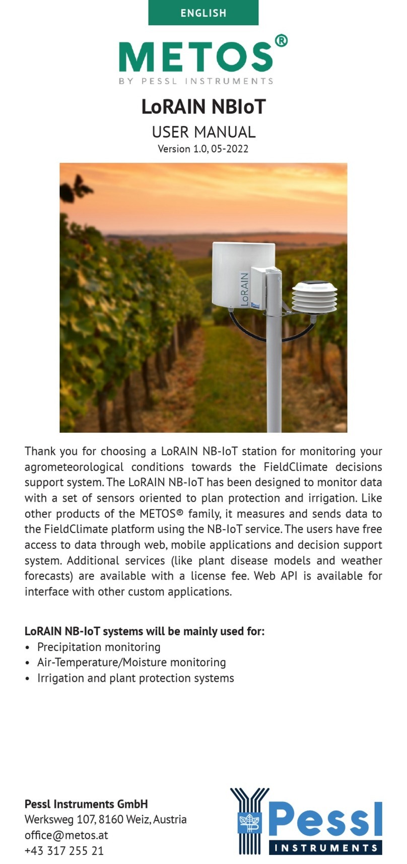 Pessl Instruments METOS LoRAIN NBIoT user manual
