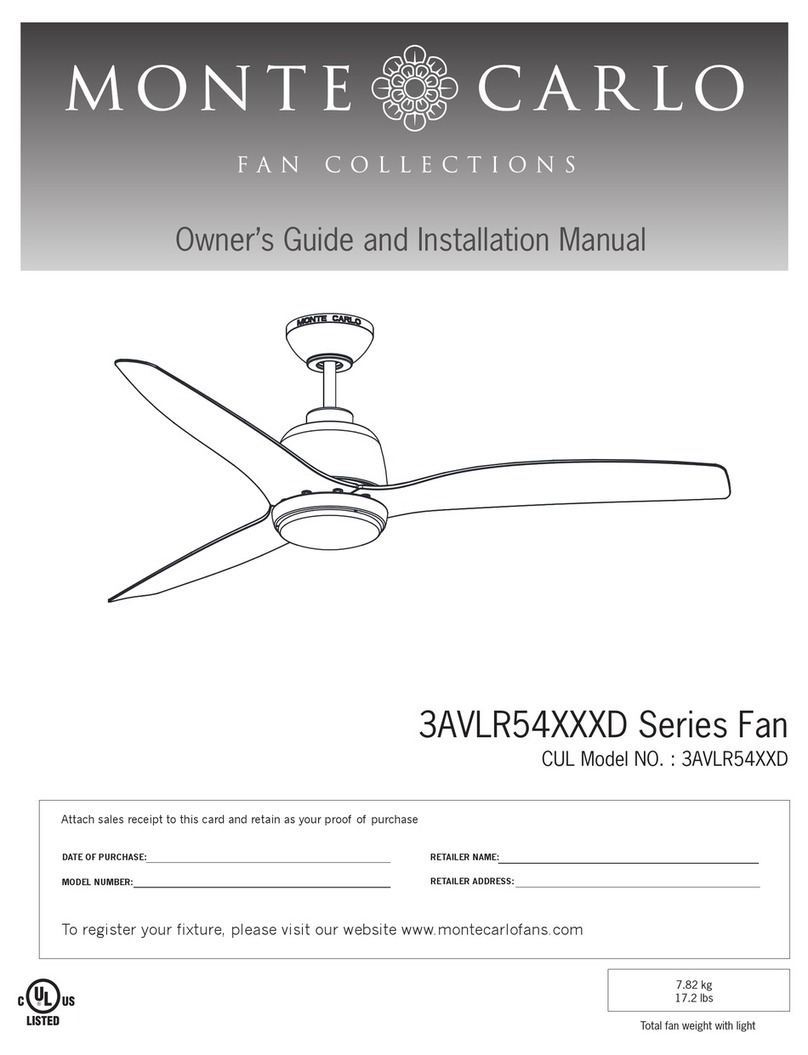 Monte Carlo Fan Company 3AVLR54 Series Owner's guide and installation manual
