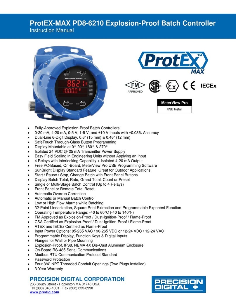 Precision Digital Corporation ProtEX-MAX PD8-6210 instruction manual