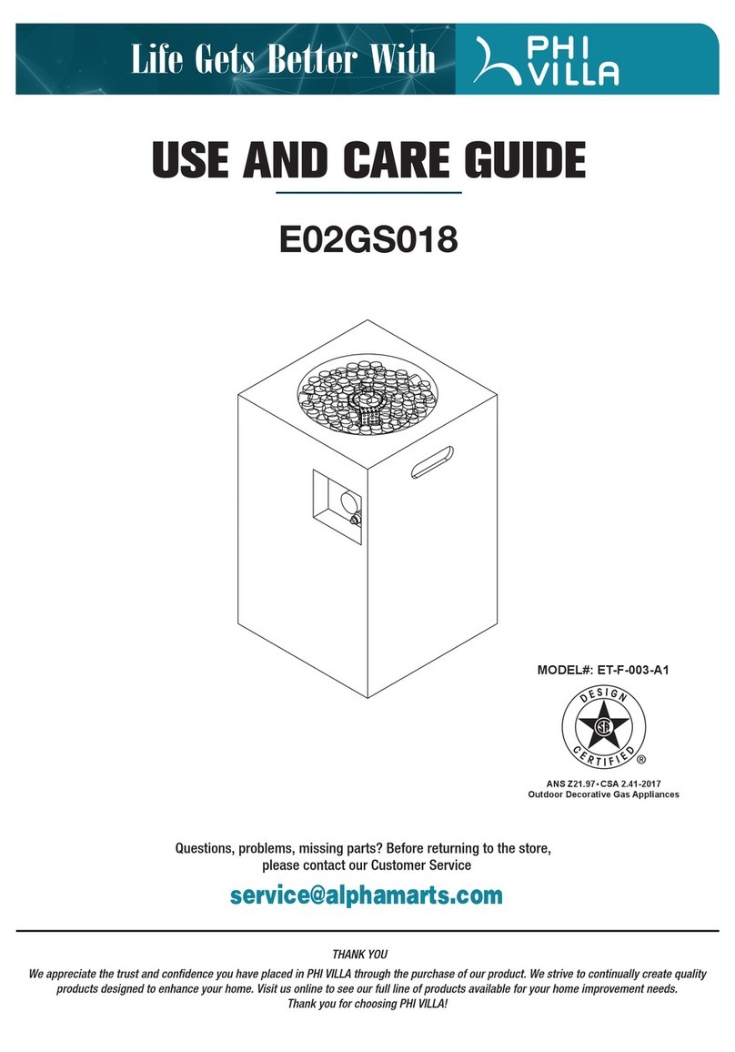 PHI VILLA E02GS018 Use and care guide
