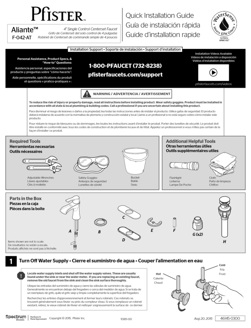 Spectrum Brands Pfister Aliante F-042-AT User manual