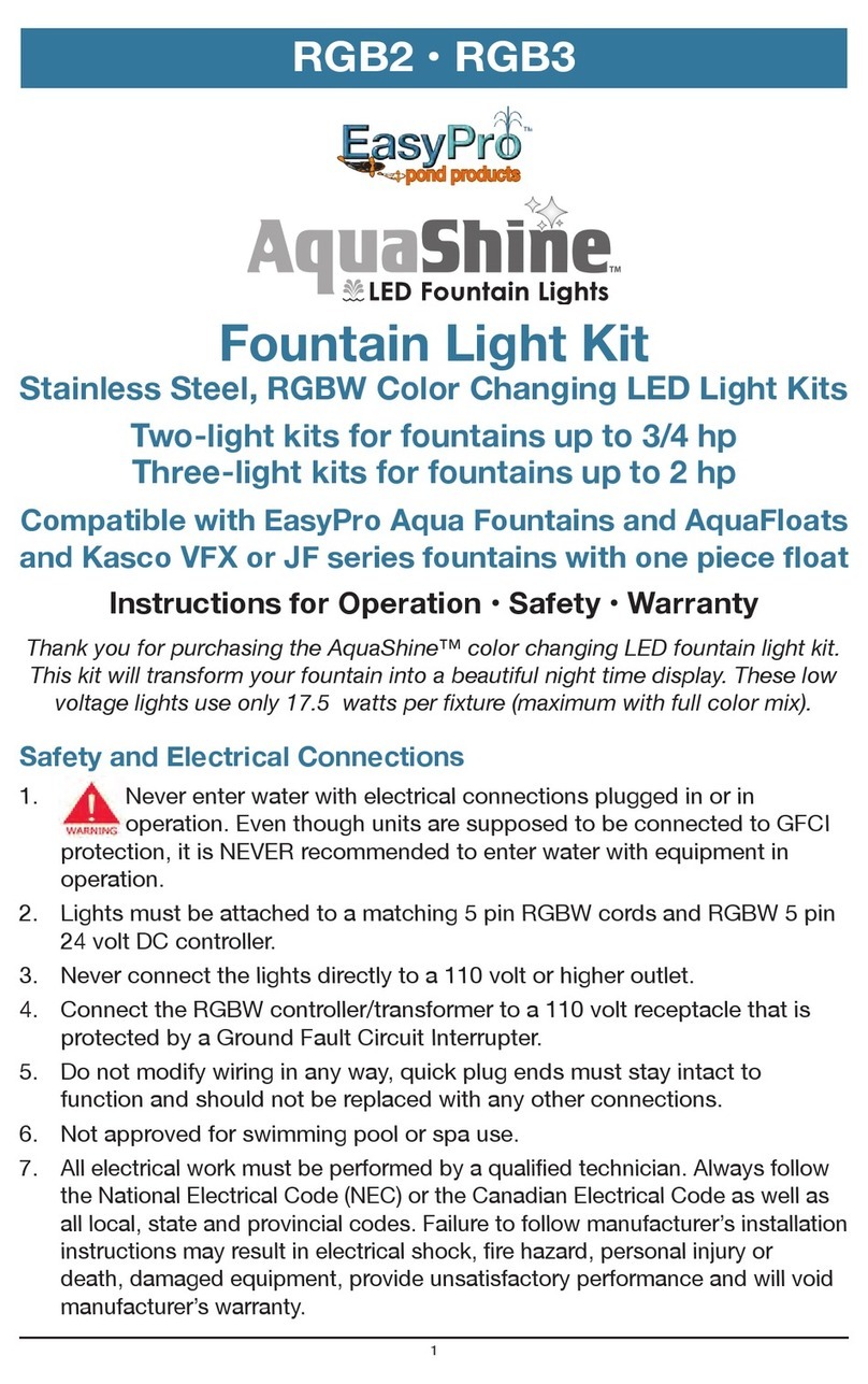 EasyPro AquaShine RGB2 Instructions for Operation, Safety, Warranty