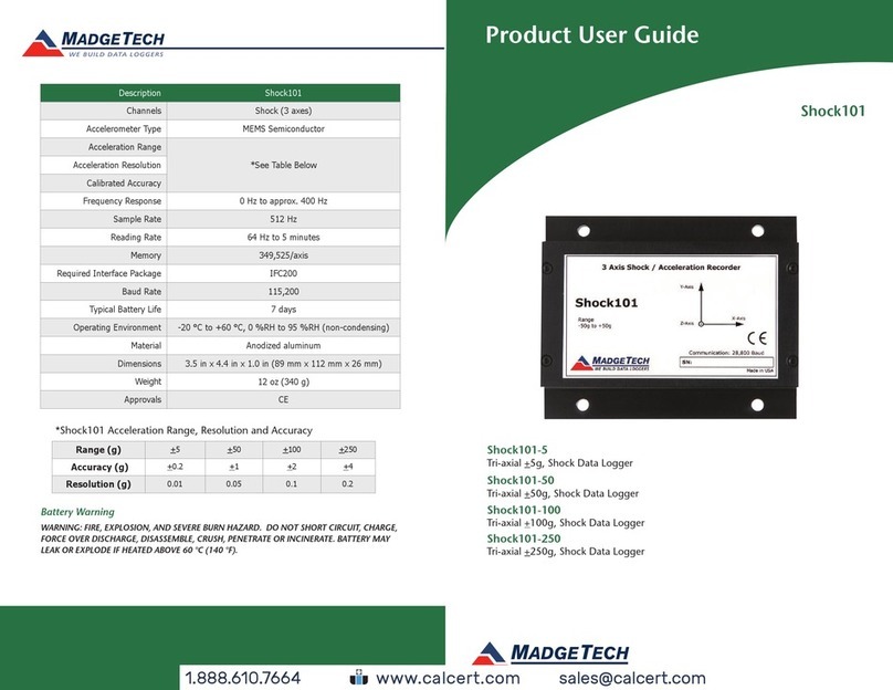 MadgeTech Shock101-50 Product user guide