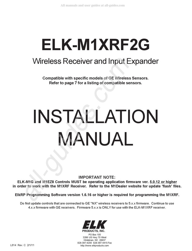Elk Products ELK-M1XRF2G installation manual