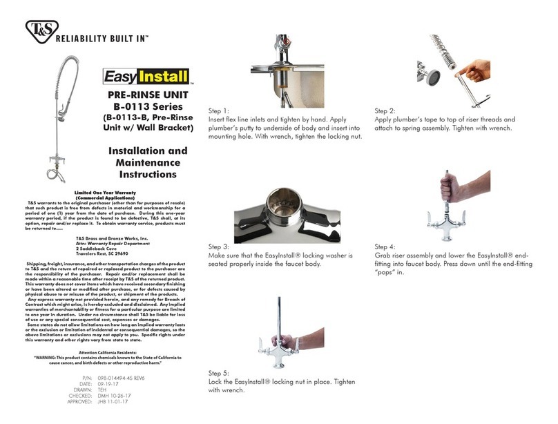 T&S EasyInstall B-2285-BC User manual