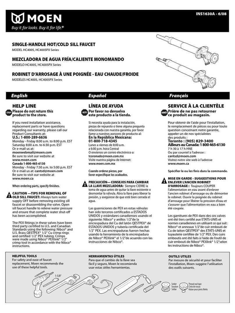 Moen HC4005 Series quick start guide